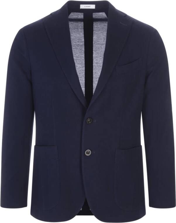 Boglioli Blauwe Katoenen Blazer Blauw Heren