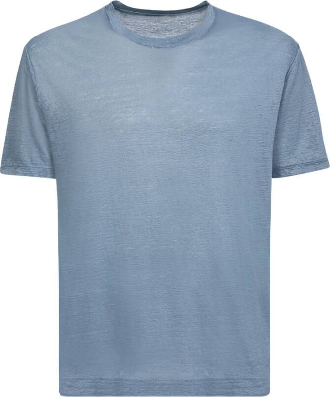 Boglioli Cotton-silk blend T-shirt Blauw Heren