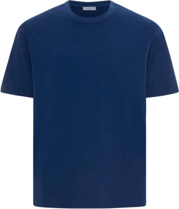 Boglioli Donkerblauw 100% katoenen T-shirt Blauw Heren