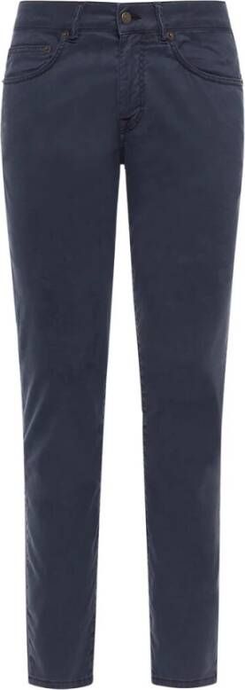 Boglioli Donkerblauwe katoenen zijden broek Blauw Heren