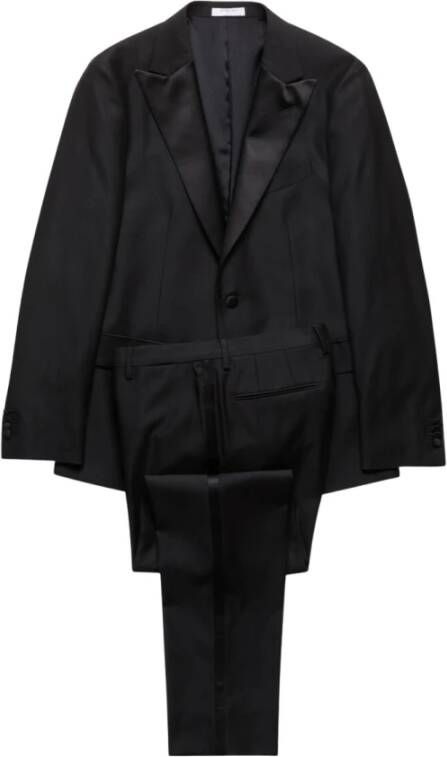 Boglioli Elegant zwart tuxedo pak van zuivere scheerwol Zwart Heren