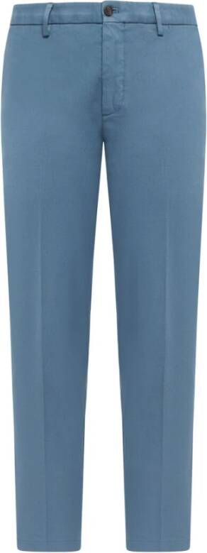 Boglioli Lichtblauwe stretch katoenen piqué broek Blauw Heren