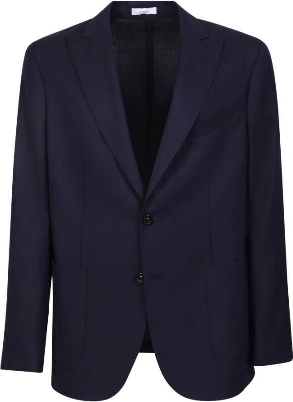Boglioli Single-breasted wool suit jacket in blue from Blauw Heren