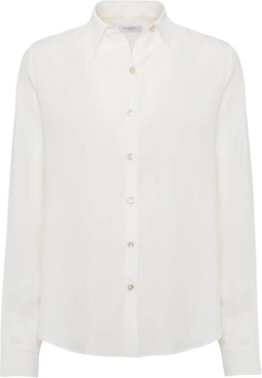Boglioli Vloeibare witte zijden cr?pe blouse White Dames