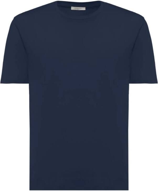 Boglioli Zachte Blauwe Katoenen T-shirt Blauw Heren