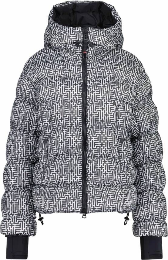 Bogner Gedrukte Steppjacke met Logo Patch Gray Dames
