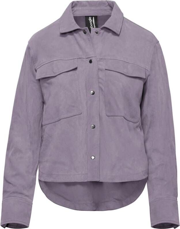 BomBoogie Alis Suede Shirt-Jacket: Trendy en Moderne Leren Jas voor Dames Paars Dames