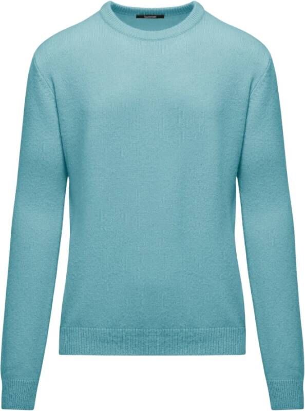 BomBoogie Basis Wolmix Crew-Neck Pullover Blauw Heren