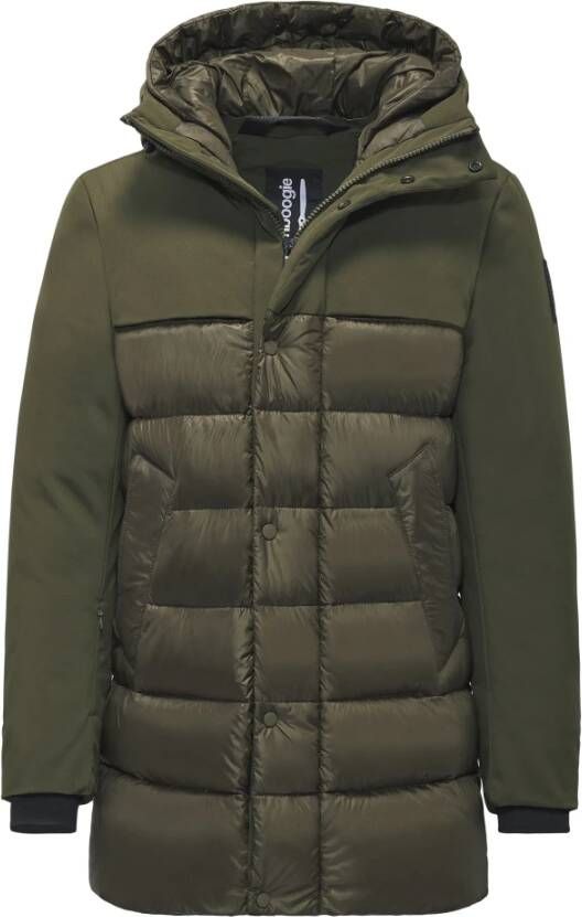 BomBoogie Bi-materiaal Parka met Dubbele Capuchon Groen Heren