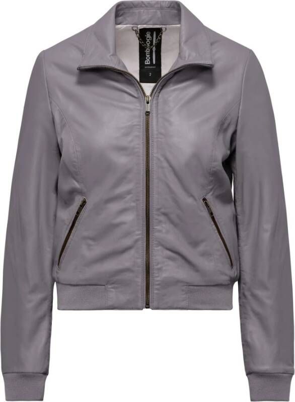 BomBoogie Nappa Leren Bomberjack Purple Dames