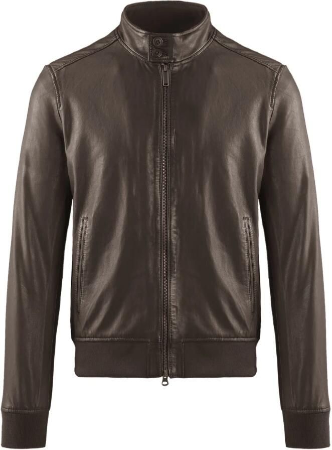 BomBoogie Friz Leren Bomberjack Brown Heren - Foto 2