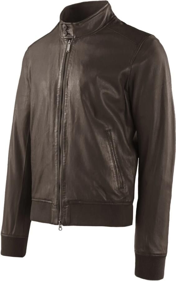 BomBoogie Friz Leren Bomberjack Brown Heren