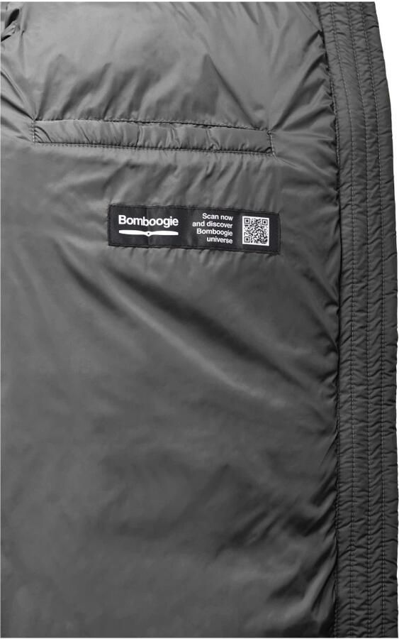 Bomboogie Donsjack Geneva hoogwaardige donsmantel met een opstaande kraag en capuchon