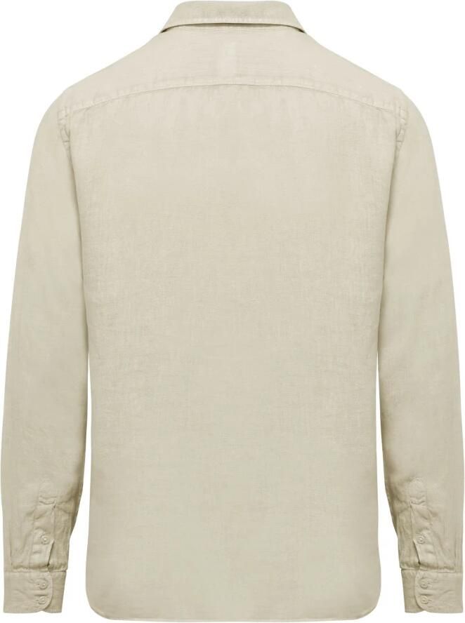 BomBoogie Linnen Overhemd met Lange Mouwen Beige Heren