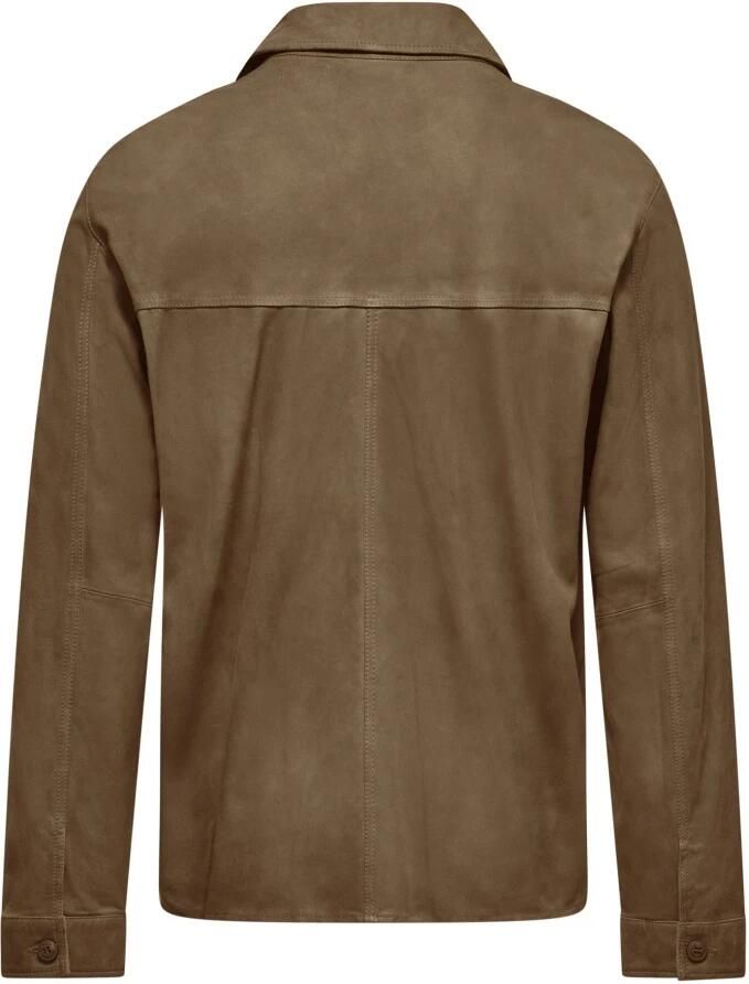 BomBoogie Wed Suède Leren Overhemdjasje Gray Heren - Foto 2