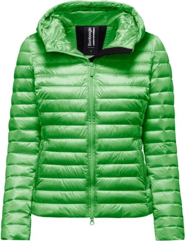 BomBoogie Bright Nylon Hooded Jacket with Synthetic Padding Groen Dames