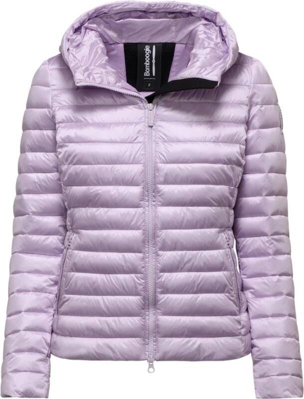 BomBoogie Bright Nylon Hooded Jacket with Synthetic Padding Paars Dames