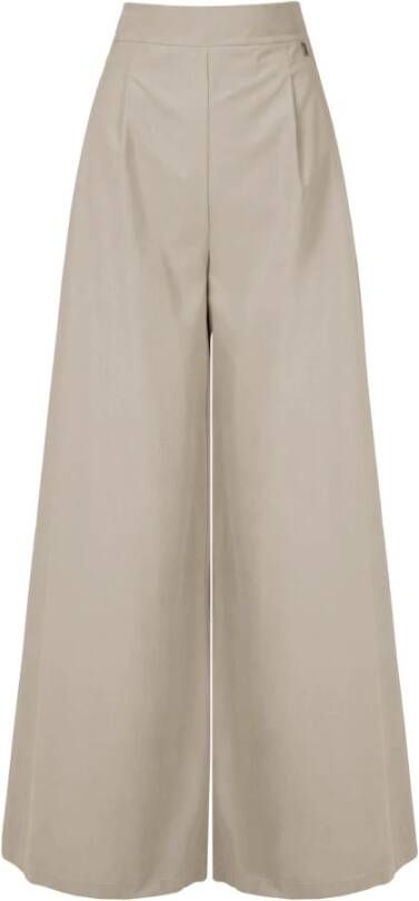 BomBoogie Broek met wijde pijpen van fluweel Beige Dames