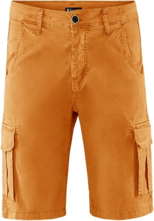 BomBoogie Cargo Bermuda Shorts van katoenen gabardine Oranje Heren
