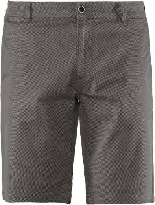 BomBoogie Pinstripe Chino Shorts in Stretch Cotton Gabardine Beige Heren