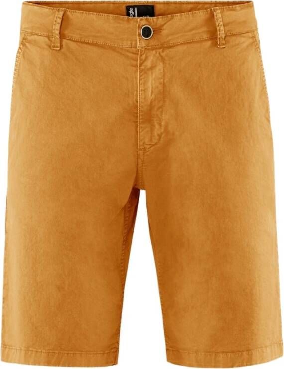 BomBoogie Katoenen Gabardine Chino Bermuda Shorts Orange Heren