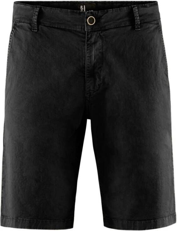 BomBoogie Katoenen Gabardine Chino Bermuda Shorts Zwart Heren