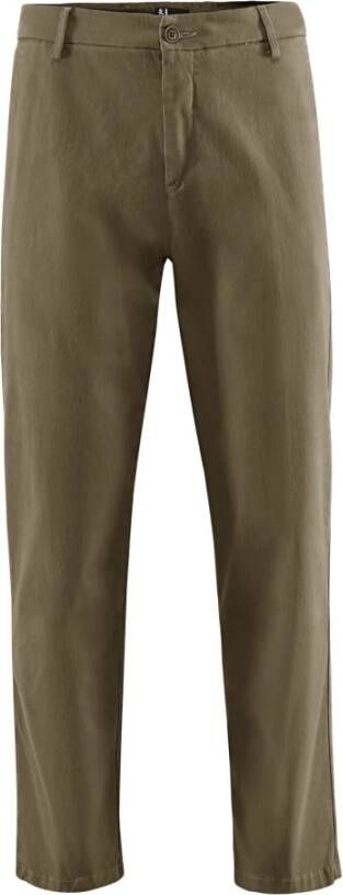 BomBoogie Katoenen Gabardine Chino Broek Green Heren