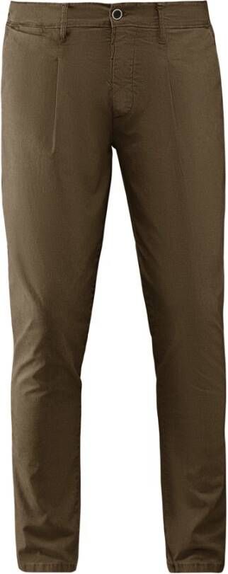 BomBoogie Comfortabele Fit Katoenen Chino Broek Bruin Heren