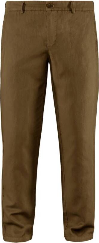 BomBoogie Comfortabele Gabardine Chino Broek Bruin Heren