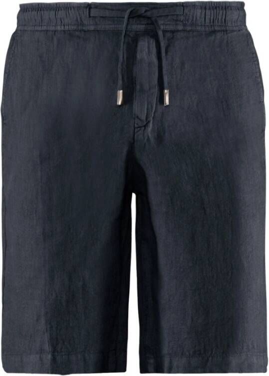 BomBoogie Comfortabele pasvorm linnen chino shorts Blauw Heren