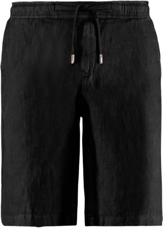 BomBoogie Comfortabele pasvorm linnen chino shorts Zwart Heren