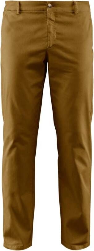 BomBoogie Comfortabele Sit Stretch Katoenen Chino Broek Bruin Heren