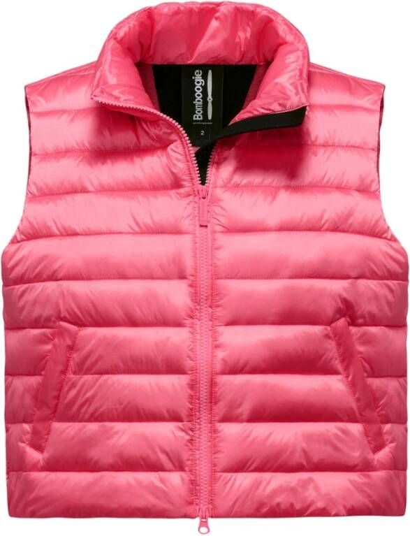 BomBoogie Comfortabele Synthetisch Gewatteerde Vest met Hoge Kraag Roze Dames