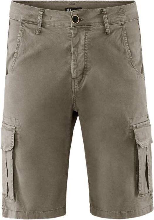 BomBoogie Comfy Fit Cargo Bermuda Shorts van katoenen gabardine Beige Heren