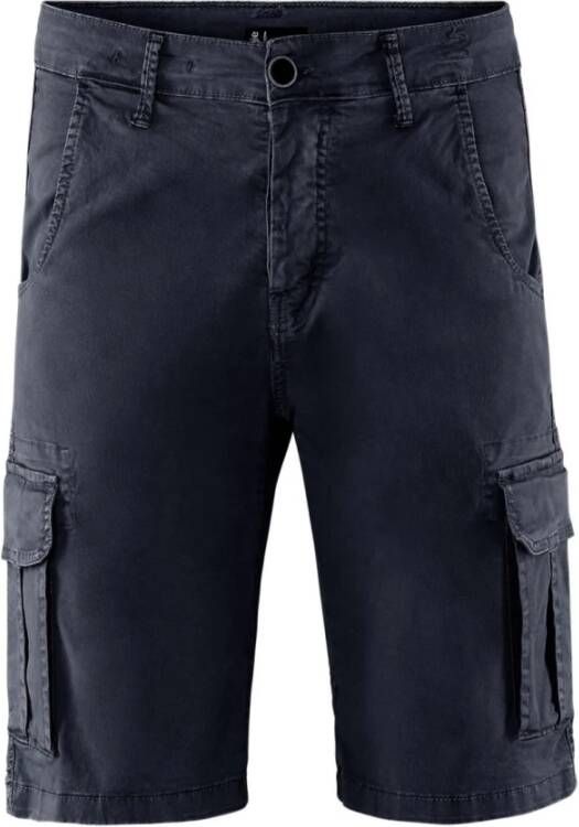 BomBoogie Comfy Fit Cargo Bermuda Shorts van katoenen gabardine Blauw Heren