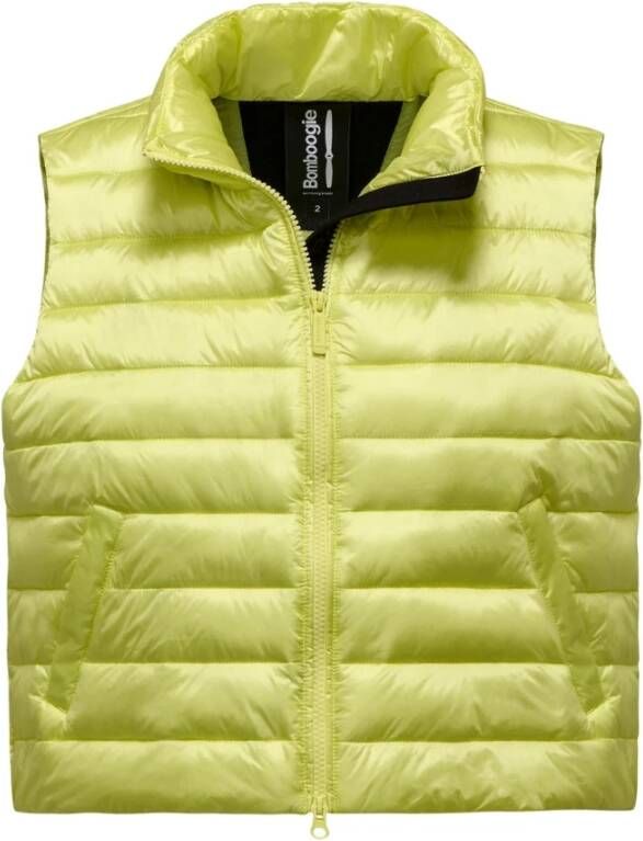 BomBoogie Comfy Gewatteerd Vest met Synthetische Vulling en Hoge Kraag Groen Dames