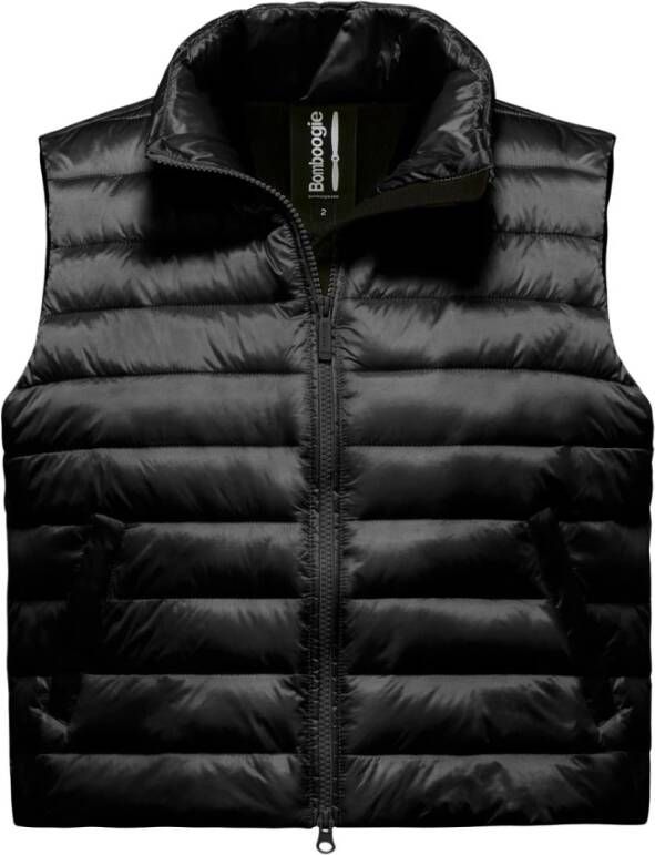 BomBoogie Comfy Gewatteerd Vest met Synthetische Vulling en Hoge Kraag Zwart Dames