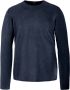 BomBoogie Crew Neck Gebreide Trui met Omgeslagen Zoom Blauw Heren - Thumbnail 1