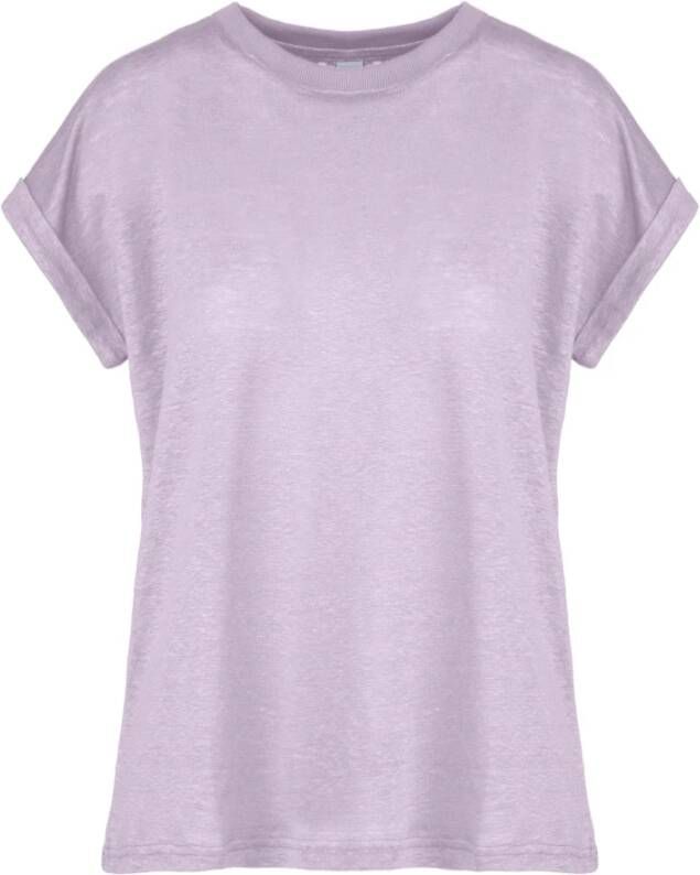 BomBoogie Dames T-shirt met opgerolde mouwen Purple Dames