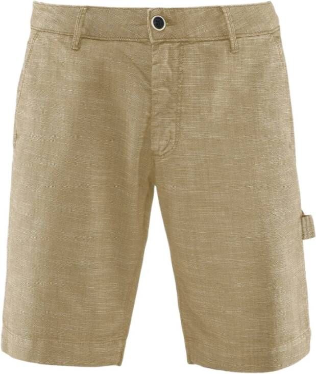 BomBoogie Denim Effect Chino Bermuda Shorts Blue Green Beige Heren