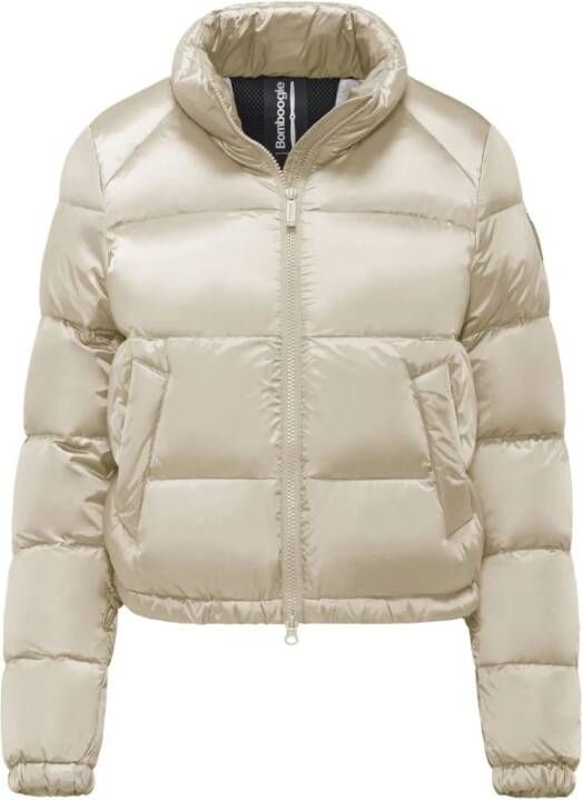 BomBoogie Korte Puffy Donsjas van Bright Nylon Grijs Dames