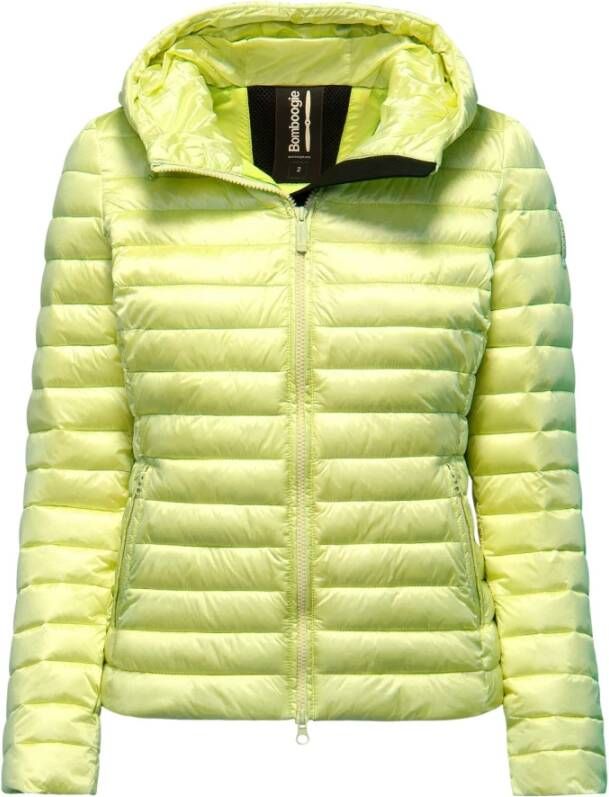 BomBoogie Bright Nylon Hooded Jacket with Synthetic Padding Green Dames