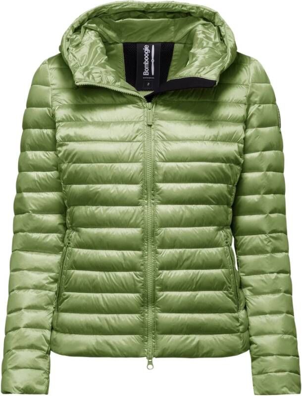 BomBoogie Bright Nylon Hooded Jacket with Synthetic Padding Groen Dames