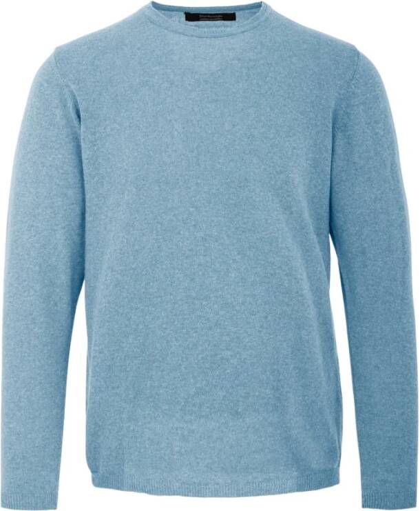 BomBoogie Faded Gebreide Crew Neck Pullover Blauw Heren