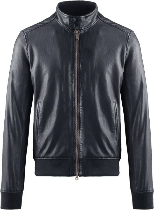 BomBoogie Friz Leren Bomberjack Grijs Heren