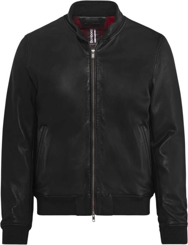 BomBoogie Friz Leren Jas Zwart Heren