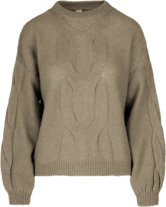 BomBoogie Gebreide Mohair Trui voor Dames Bruin Dames