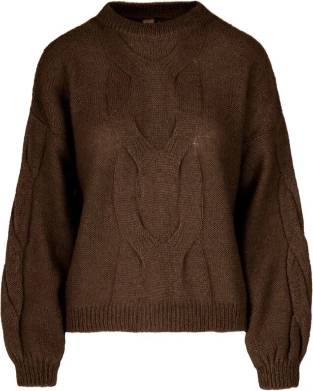 BomBoogie Gebreide Mohair Trui voor Dames Bruin Dames