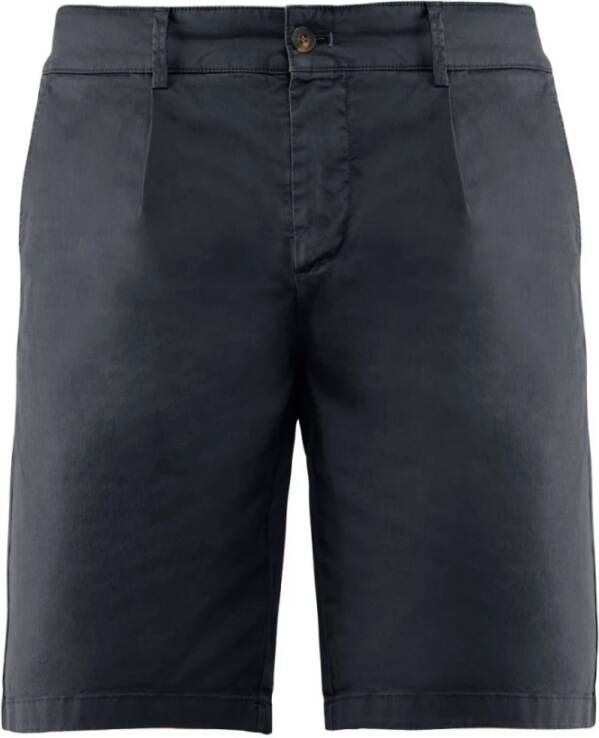 BomBoogie Geplooide Chino Bermuda Shorts Blauw Heren