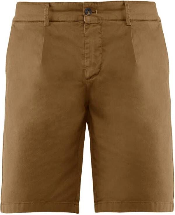 BomBoogie Geplooide Chino Bermuda Shorts Bruin Heren